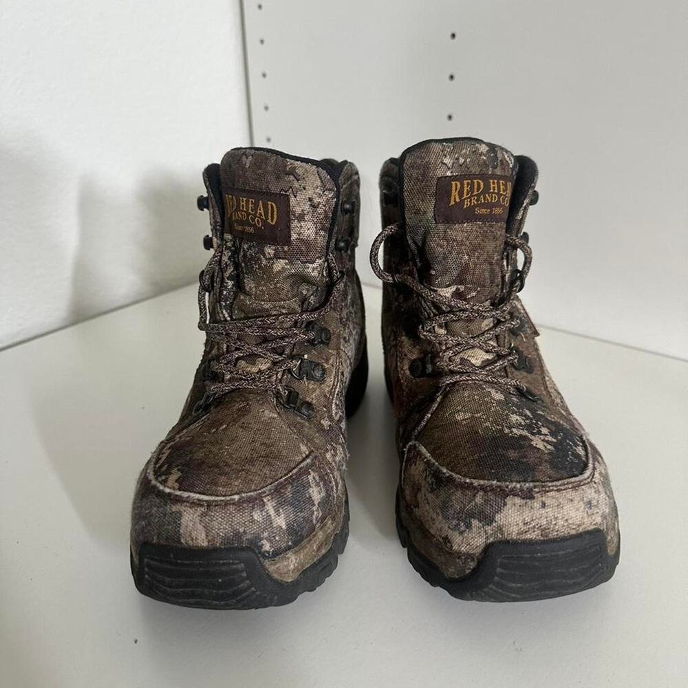 Red head brown camo boots